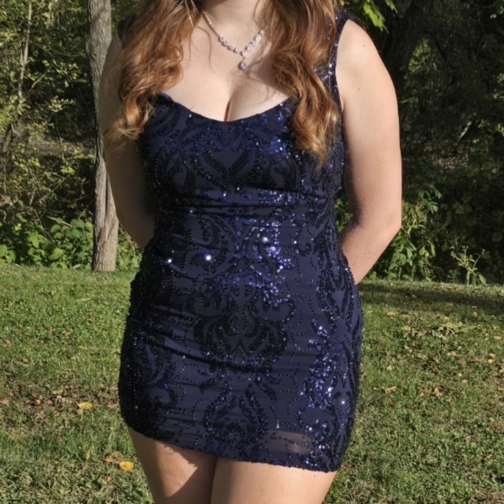Windsor Midnight Blue Sequin Mini Dress